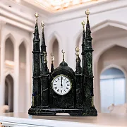 Настольные часы «Мечеть» из змеевика — оригинальный подарок — фотография 1