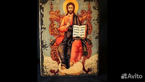 Икона деревянная "Спас-Вседержитель на троне" — красивый подарок
