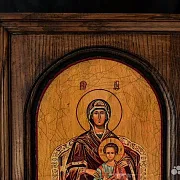 Иконы Христа и Богоматери в дубовом окладе — оригинальный подарок — фотография 3