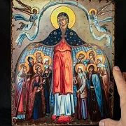 На память: Икона "Покров Пресвятой Богородицы" Старение — фотография 1