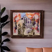Картина «Вечерняя прогулка. Ессентуки» на ониксе — необычный подарок — фотография 1