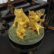 На память: Бронзовая карандашница "Медведи" — фотография 1