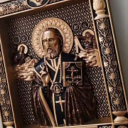 Резная Икона Св. Николай Чудотворец — необычный подарок — фотография 3