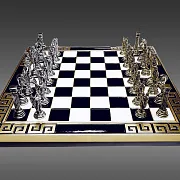 Шахматы с металлическими фигурами — красивый подарок — фотография 1