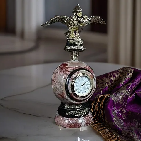 Настольные часы «Двуглавый орел» из змеевика и креноида — оригинальный подарок
