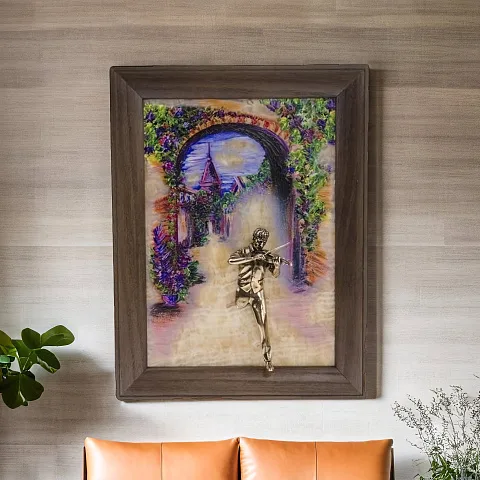 Бронзовая картина «Скрипач. Рассвет» — оригинальный подарок