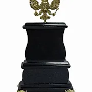 Настольные часы «Герб» из тигрового глаза и долерита в подарок — фотография 2
