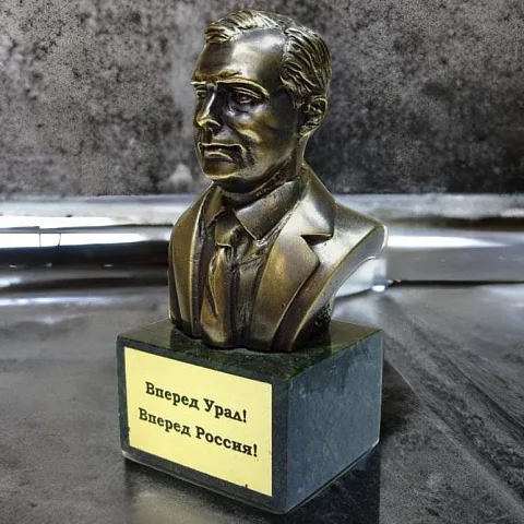 Ручная работа: Бюст «Медведев Д.А.» из бронзы