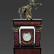 Каминные часы «Конь» из яшмы и долерита — красивый подарок — фотография 3