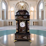 Каминные часы «Орёл» из агата и долерита — оригинальный подарок — фотография 1