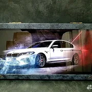 Нарды под стеклом «BMW против Mercedes» в подарок — фотография 3