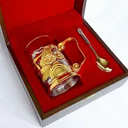 Латунный подстаканник «Танки» — необычный подарок — фотография 2